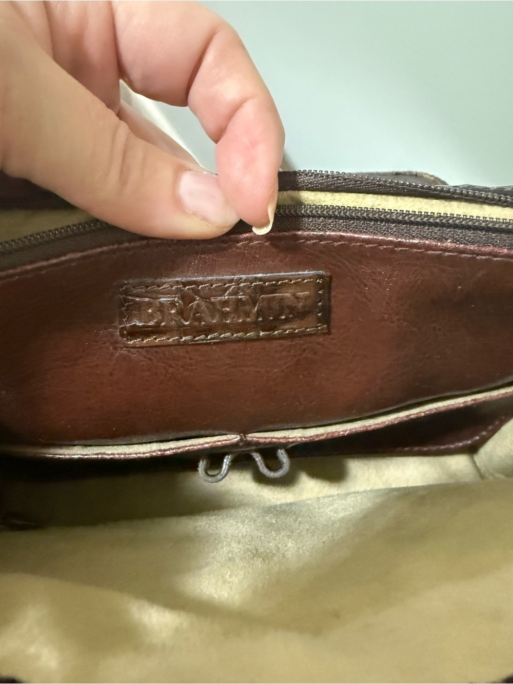 Brahmin Classic Chocolate Brown Croc-Embossed Crossbody Bag - Picture 4 of 7
